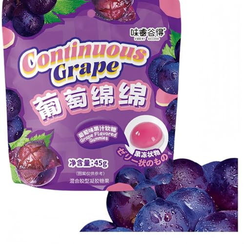 WSYLS | Chinesische Asiatische Süßigkeiten |Crystal Pfirsich Candy Mango-Geschmack | Großpackungen | Wachsbonbons | Essbare Kristalle | Fruchtbonbons 52 G (Traube) von WSYLS