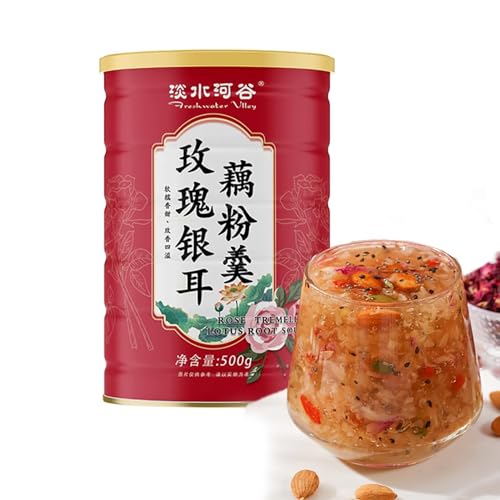 WSYLS Lotuswurzelstärke, Instant-chinesisches asiatisches Essen, einschließlich Nüssen, Trockenfrüchten, Chiasamen,Osmanthus, schwarzem Sesam, roten Datteln, Familiengröße, 500 g/Dose WSYLS Lotuswurzelstärke, Instant-chinesisches asiatisches Essen, einschließlich Nüssen, Trockenfrüchten, Chiasamen,Osmanthus, schwarzem Sesam, roten Datteln, Familiengröße, 500 g/Dose von WSYLS