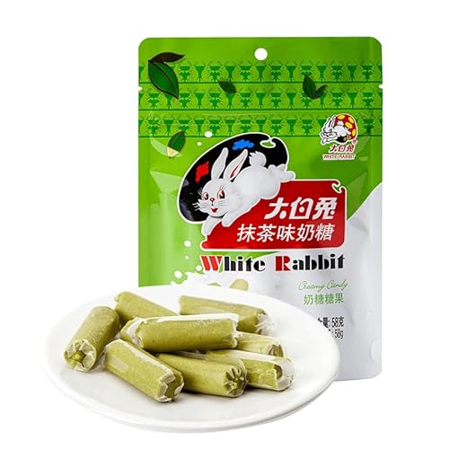 WSYLS-Matcha-Geschmack，white Rabbit Candy Milchbonbons, reichhaltiger Milchgeschmack, mittelgroßer Snack, chinesische Süßigkeiten (58g) von WSYLS
