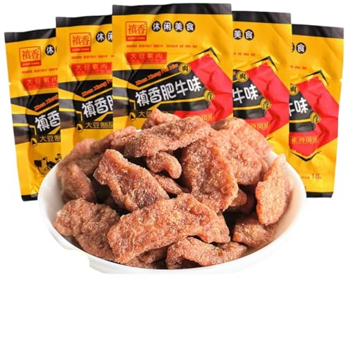 WSYLS Soja-vegetarisches Rindfleisch, pflanzliches Protein, ballaststoffreich, Camping, Familientreffen, gesunde Snacks, 18 g * 5 Packungen WSYLS Soja-vegetarisches Rindfleisch, pflanzliches Protein, ballaststoffreich, Camping, Familientreffen, gesunde Snacks, 18 g * 5 Packungen von WSYLS