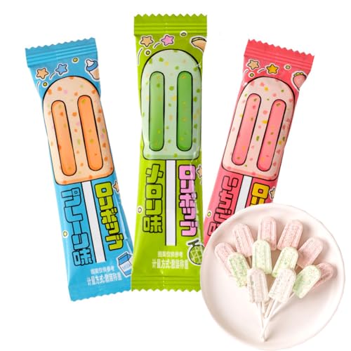 WSYLS Süßigkeiten Vegane Süßigkeiten Candy Eine Kombination Aus Lutschern Und Knallenden Süßigkeiten 200g (ca. 24 Sticks) von WSYLS