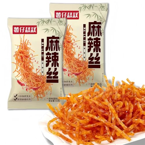 WSYLS-latiao Chinese Snack Köstliche Würzige Gewürzsnacks 60 G * 2 Packungen Würzige Chinesische Snacks Würzige Streifen Lässige Snacks Würzig Und Köstlich Einzeln Verpackt von WSYLS