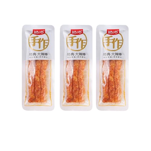 WSYLSHandgemachte Würzige Streifen - Traditionelle Würzige Snacks, Vegetarische Snacks Latiao (klassisch, Würzig), 35 G/Packung * 3 Packungen - Perfekt Für Partys, Filmabende von WSYLS