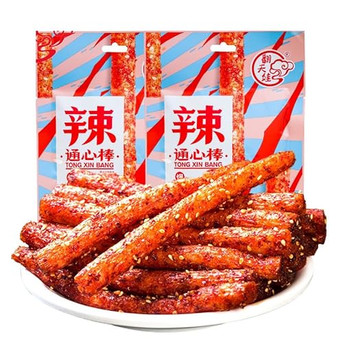 Würzig Gewürzte Snacks, Würzige Snacks, Latiao Chinesischer Snack, Lässige Snacks, Duftendes scharf, Individuelles Paket (2 Packung) 68g*2 von WSYLS