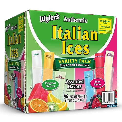 Authentic Italian Ice Fat Free Freezer Bars Original Flavors 2oz bars, 96 count von WYLER'S