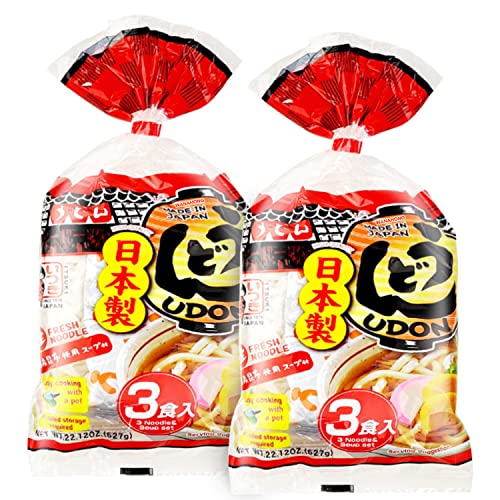 Itsuki Yude Udon Nudel mit Suppenbeutel, 627 g, 2 Packungen (6 Portionen) von WaNaHong