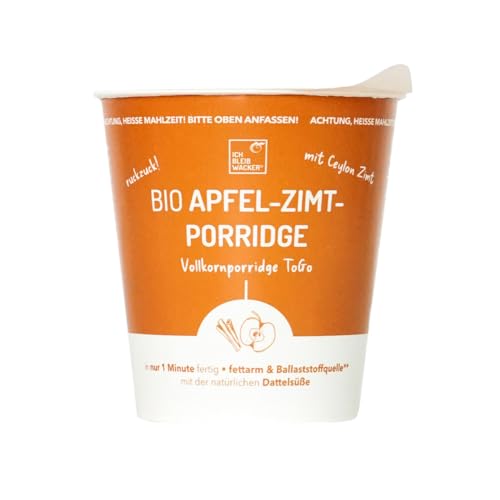 Apfel-Zimt-Porridge Bio, 80g von bleibwacker. Leckeres Frühstück im Becher für unterwegs. Ohne Milch. Vegan. Apfel-Zimt-Porridge Bio, 80g von bleibwacker. Leckeres Frühstück im Becher für unterwegs. Ohne Milch. Vegan. von Wacker
