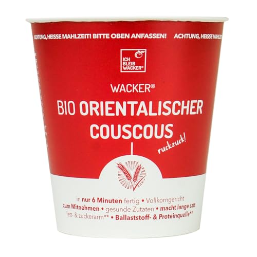 Gesundes Bio-Fertiggericht Wacker Orientalisches Couscous-Gericht, 80g. In 6 Minuten zubereitet. Fett- & zuckerarm**. Ballaststoff- & Proteinquelle. von Wacker