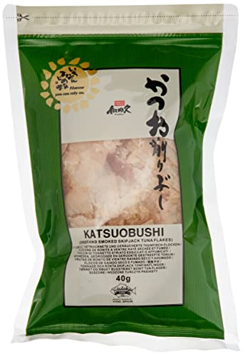 WADAKYU Katsuobushi Bonito Flocken – Aus 100 Prozent getrocknetem und geräuchertem Bonito Thunfisch – Ideal für die japanische Küche – 1 x 40 g von Wadakyu