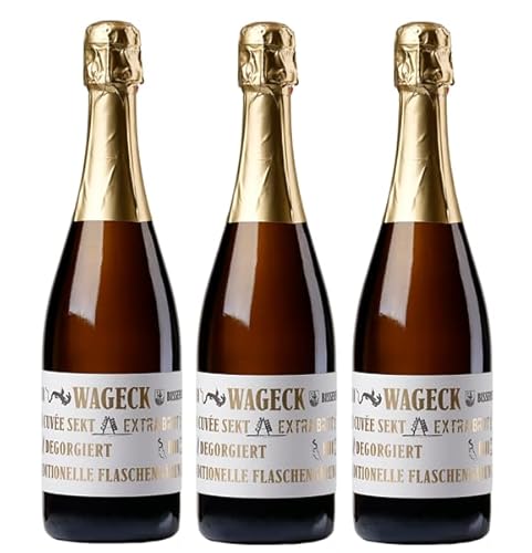 3x 0,75l - 2016er - Wageck Pfaffmann - Cuvée-Sekt - extra brut - Sekt b. A. Pfalz - Deutschland - Schaumwein extra brut von Wageck Pfaffmann