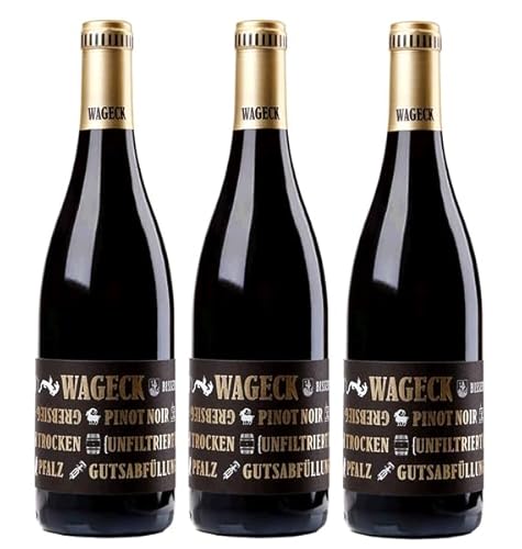 3x 0,75l - 2018er - Wageck Pfaffmann - Geisberg - Pinot Noir - Qualitätswein Pfalz - Deutschland - Rotwein trocken von Wageck Pfaffmann