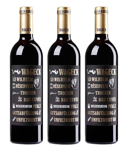 3x 0,75l - 2020er - Wageck Pfaffmann - Cuvée Wilhelm Réserve - Qualitätswein Pfalz - Deutschland - Rotwein trocken von Wageck Pfaffmann