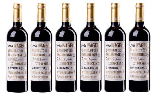 6x 0,75l - 2021er - Wageck Pfaffmann - Bissersheim - Merlot - Qualitätswein Pfalz - Deutschland - Rotwein trocken von Wageck Pfaffmann