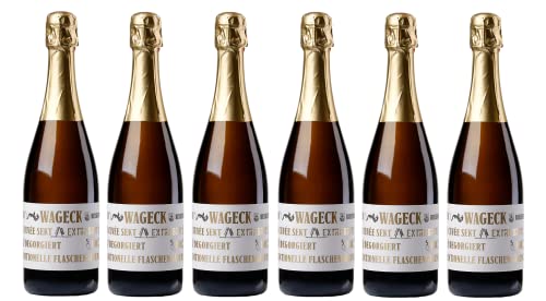 6x 0,75l - Wageck - Cuvée Sekt - extra brut - traditionelle Flaschengärung - Pfalz - Deutschland - weißer Schaumwein trocken von Wageck