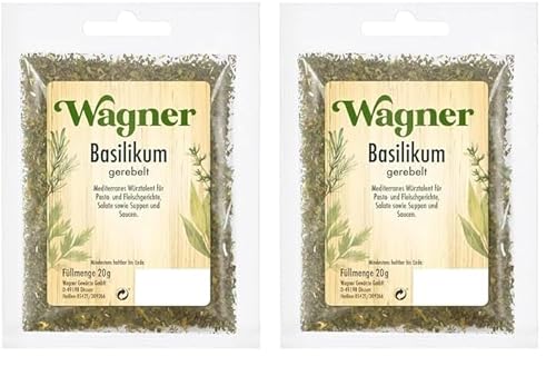 Wagner Gewürze 601003 Basilikum gerebelt, (Packung mit 2) von Wagner Gewürze