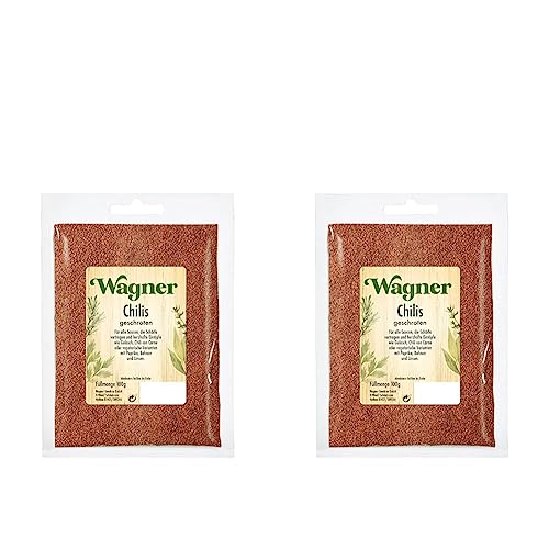 Wagner Gewürze Chillies geschrotet scharfe Chiliflocken als Gewürz für Chili con Carne, Saucen & Fleisch, Chilli für die Mühle, getrocknet, Menge: 1 x 100 g (Packung mit 2) von Wagner Gewürze