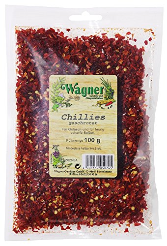 Wagner Gewürze Chillies geschrotet scharfe Chiliflocken als Gewürz für Chili con Carne, Saucen & Fleisch, Chilli für die Mühle, getrocknet, Menge: 2 x 100 g von Wagner Gewürze