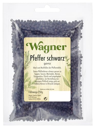 Wagner Gewürze Pfeffer schwarz ganz, 1er Pack (1 x 250 g) von Wagner Gewürze