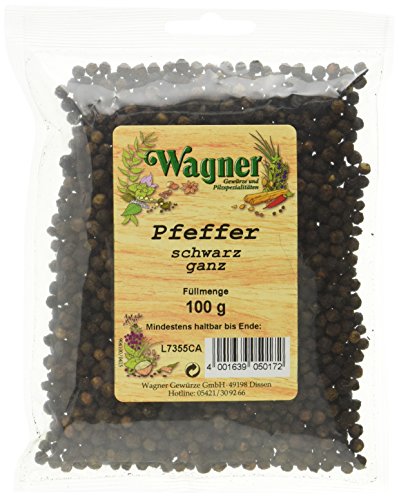 Wagner Gewürze Pfeffer schwarz ganz, 2er Pack (2 x 100 g) von Wagner Gewürze