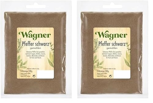 Wagner Gewürze Pfeffer schwarz gemahlen, 100 g (Packung mit 2) von Wagner Gewürze