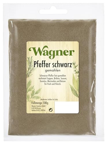 Wagner Gewürze Pfeffer schwarz gemahlen, 100 g Wagner Gewürze Pfeffer schwarz gemahlen, 100 g von Wagner Gewürze