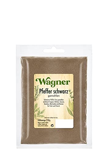Wagner Gewürze Pfeffer schwarz gemahlen, 1er Pack (1 x 250 g) von Wagner Gewürze