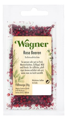Wagner Gewürze - Rosa Beeren, Schinusfrüchte | Pfeffriges Aroma für Fisch, Geflügel und Wild | 20 g im Beutel Wagner Gewürze - Rosa Beeren, Schinusfrüchte | Pfeffriges Aroma für Fisch, Geflügel und Wild | 20 g im Beutel von Wagner Gewürze