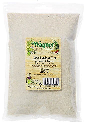Wagner Gewürze Zwiebeln granuliert 2-er Pack Zwiebelpulver für Fleisch, Fisch, Gemüse & vieles mehr, Zwiebel-Granulat getrocknet, & granuliert, Menge: 2 x 250 g von Wagner Gewürze