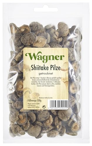 Wagner Green Forest Shiitake Pilze asiatische Speisepilze zum Kochen & Essen, getrocknet & natürlich, ideal für Reis und Suppen, Menge: 1 x 100 g von Wagner Green Forest