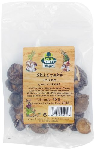 Wagner Green Forest Shiitake Pilze (fernöstliche Würzpilze), 3er Pack (3 x 15 g) von Wagner Green Forest