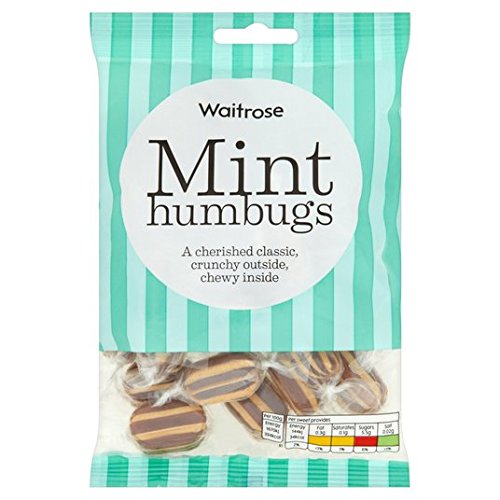 Waitrose Mint Humbugs, 225 g von Waitrose