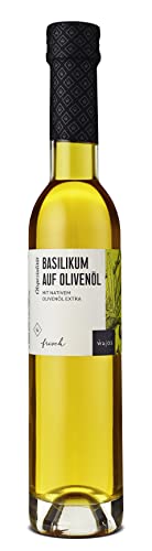 Wajos Basilikum auf Olivenöl, 250ml: Olivenölzubereitung mit nativem Olivenöl extra vegan, Öl, Essig & Dressings von wajos