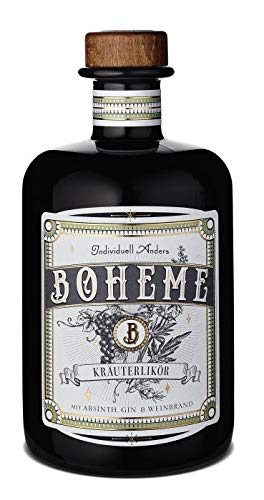 WAJOS Boheme Kräuterlikör 500 ml, 33% vol | Kräuterschnaps mit Gin, Absinth, Weinbrand, edlen Botanicals, Basilikum & Blutorange | Mit Geschmack von Anis, Wermut & Zartbitter-Schokolade von wajos