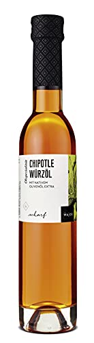 WAJOS Chipotle Würzöl 250ml | Chili Öl mit nativem Olivenöl extra | Gewürzöl zum kochen & verfeinern | für Salatdressing, zu Fleisch oder Brot von wajos