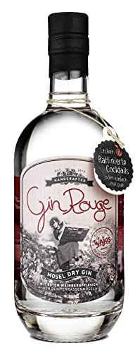 WAJOS Gin Rouge 500 ml, 42% vol, Mosel Dry Gin handcrafted aus rotem Weinbergpfirsich | Pfirsich Gin | Dry Gin von wajos