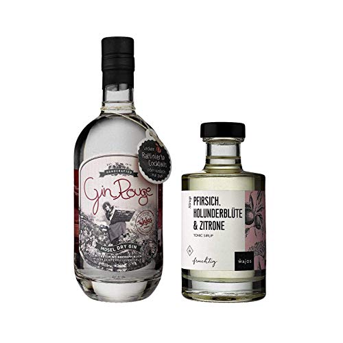 Gin Rouge 0,5l + Tonic Sirup Pfirsich Holunder 0,2l im 2er SET I Wajos von wajos