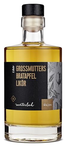 Wajos Grossmutters Bratapfel Likör, 18% vol. 350ml – winterlicher Apfel Likör für das ideale Likör Geschenkset zu Weihnachten von wajos