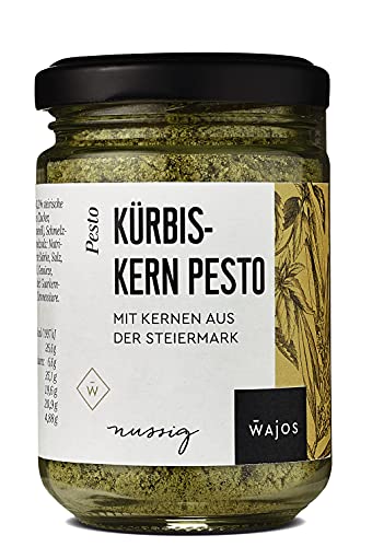 WAJOS Kürbiskern Pesto mit Kernen aus der Steiermark 72g | grünes Pesto | Nusspesto | für Pasta, Reis, Antipasti & als Dip zu Brot oder Salat von wajos
