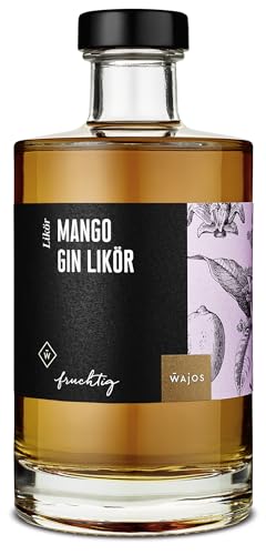 WAJOS Mango Gin Likör 350ml (18% vol) | fruchtiger Mango Likör mit Gin | lecker im Cocktail und Sekt oder pur auf Eis | Fruchtlikör | Gin Geschenk | Geschenkidee von wajos