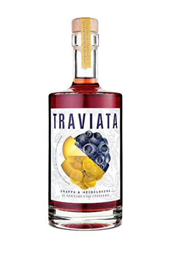 TRAVIATA - Grappa & Heidelbeere - Spirituose 500ml (38% vol) I Wajos von wajos