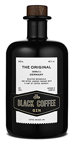 WAJOS Black Coffee Gin 500ml (42% vol) | Kaffee Gin mit edlen Botanicals, Wacholder & Arabica | Perfekt als Absacker, pur oder Gin Tonic | Gin Geschenk von wajos
