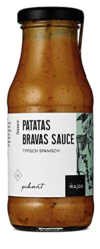 WAJOS Patatas Bravas Sauce 245ml | Patatas Bravas Gewürz als Soße, typisch spanisch für Tapas | Soße zu Kartoffeln, Gemüse, Fleisch & Fisch | Burgersoße von wajos