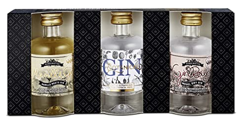 WAJOS Gin Geschenkset, Probierpaket mit 3x 40ml Gin | Marille Gin + Botanical Gin + Gin Rouge | Geschenkidee für Gin Fans von wajos