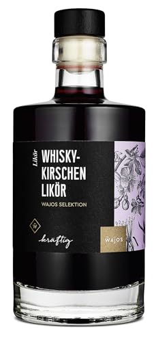 Wajos Whisky-Kirschen Likör 350ml, 30% vol: kräftiger Likör für Cocktails, als Mitbringsel für Erwachsene oder für ein Likör Geschenkset von wajos