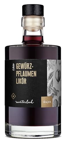 Wajos Gewürzpflaumen Likör, 18% vol. 350ml – edler winterlicher Likör. Ideal für jedes Likör Geschenkset von wajos