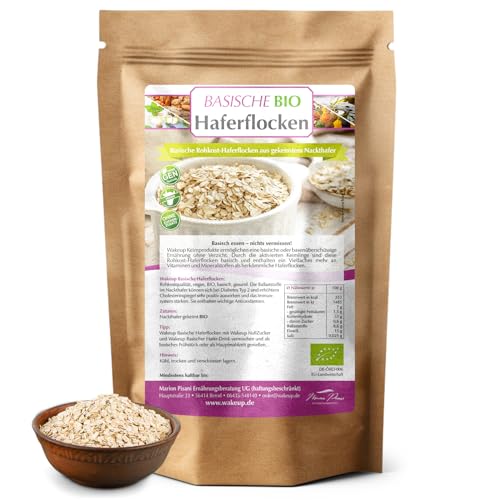 Basische Haferflocken – Bio, vegan & roh – 750 g – voller Nährstoffe dank schonendem Keimprozess – perfekt für Porridge, Müsli & gesundes Frühstück Basische Haferflocken – Bio, vegan & roh – 750 g – voller Nährstoffe dank schonendem Keimprozess – perfekt für Porridge, Müsli & gesundes Frühstück von Wakeup