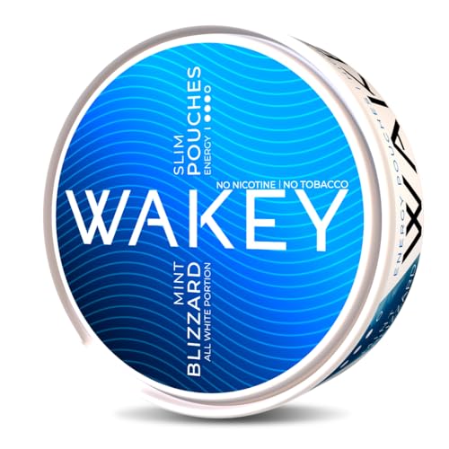 Wakey Wach, Blizzard Mint, Energy Pouches Snus Koffeinbeutel, 50 mg pro Beutel, 20 Stück von Wakey