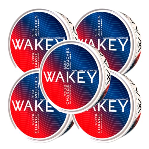 Wakey Wach, Hyper Charge, Energy Pouches Snus Koffeinbeutel, 50 mg pro Beutel, No Nicotine, No Tobacco, 10er_5er_1er (5) von Wakey