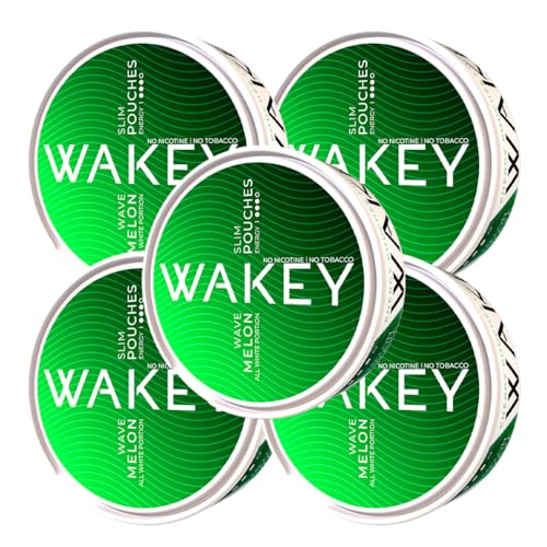 Wakey Wach, Wave Melon, Energy Pouches Snus Koffeinbeutel, 50 mg pro Beutel, 10er_5er_1er (5) von Wakey