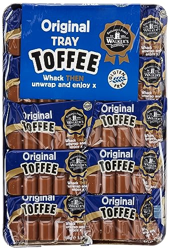 WALKERS NONSUCH Original Creamy Toffee Bars in Traditional Tin Tray 100 g (Pack of 10) von Walkers